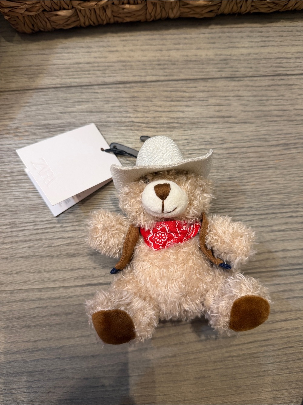 Zara cowboy bear bag charm/ key chain